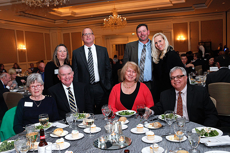 Left to right Diane Meyer, Dr. Meyer, Gayle Zollmann, Vincent Keil, Vicki Biggs, Rob Braddy, Kim Braddy and Steve Biggs