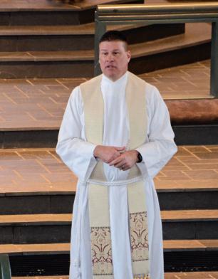 Pastor Brad Birtell preaches during a chapel service on campus in January 2017. Photo: Melanie Ave