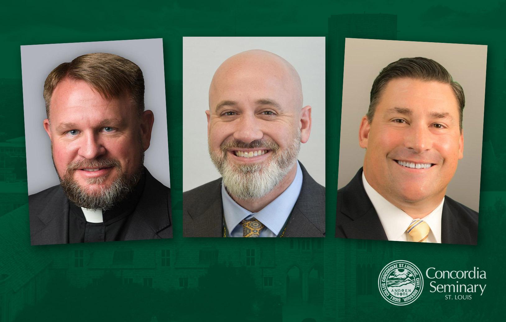 Rev. Ryan Wendt, Dr. Peter Elliott and Troy Prehar photos